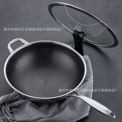 Sales 316 Double-sided Screen Stainless Steel Wokthree-layer
