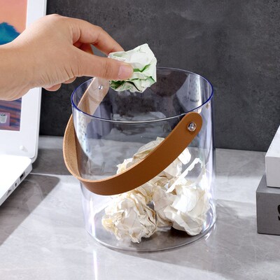 Transparent Desktop Storage Bucket Multipurpose Storage Box