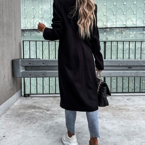 Women Loose Long nch Coats Winter Autumn Long Sleeve Pocket