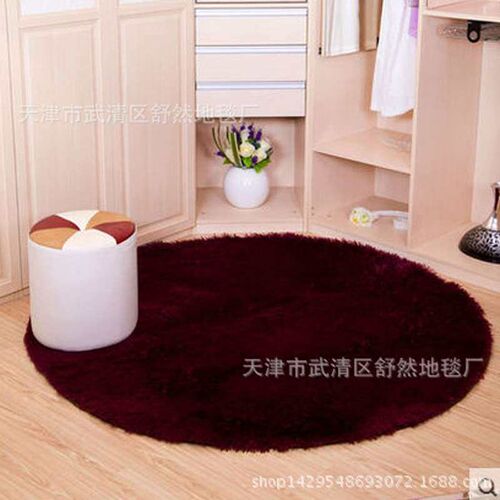 Silk wool  round living room bedroom blanket door mat floor