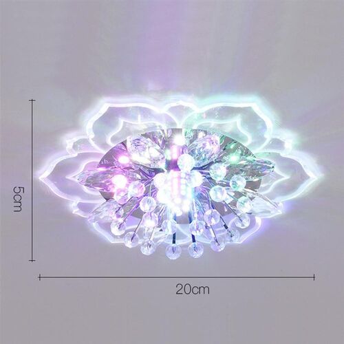 Modern LED Crystal Glass Ceiling Light Flower Shape Colorful