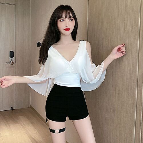 2023 New summer Gothic High Waist Shorts Women Clothing Slim