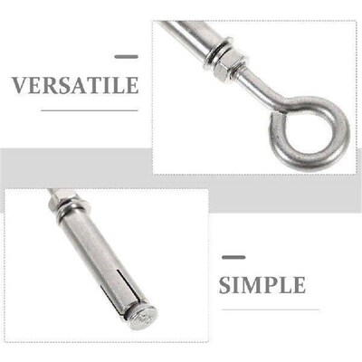 2 Pcs Concrete Anchor Eye Bolt Expansion Screw Brick Wall
