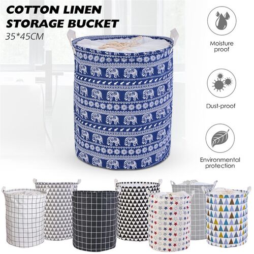1pc 35x45cm Laundry Baskets Bin Cotton And Linen Dust Colle