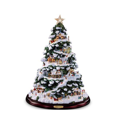 Christmas Tree Rotating Sculpture Train Decoration Window St
