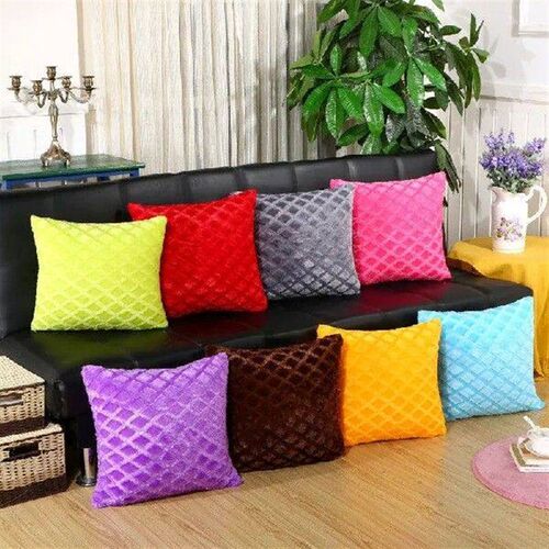 43x43cm Winter Gift Soft Plush Solid Color Square Cushion