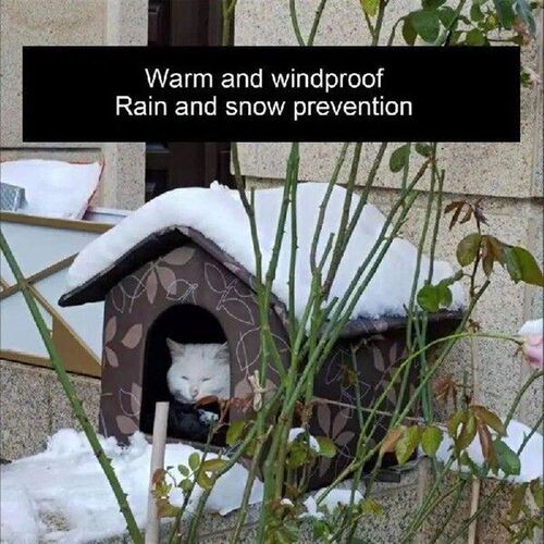 Pet House Outdoor Stray Cat Shelter Oxford Cloth Waterproof