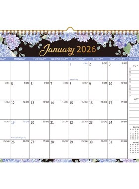 2025/2026 English Wall Calendar Office Wall Decor Check In