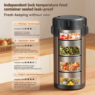 3.2L Thermal lunch box Large Vacuum bento lunch box Multilay