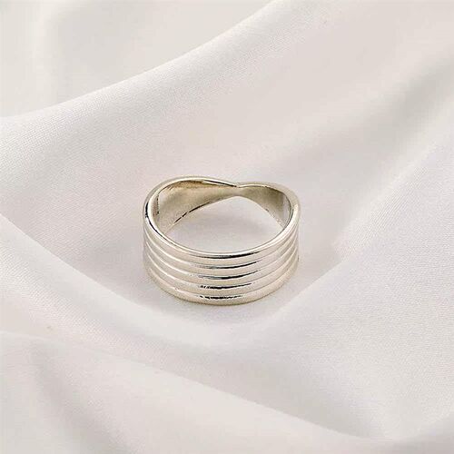 Simple metal geometric ring ins wind multi-circle ring retro