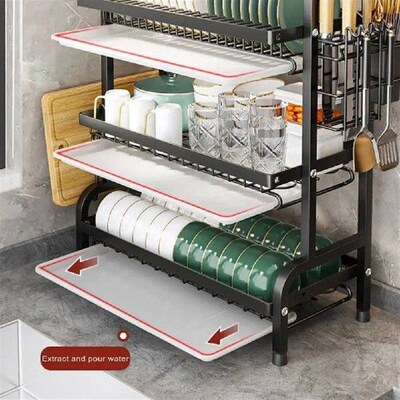 Kitchen Dish Drainage Rack Stainless Steel Kitchen Dish