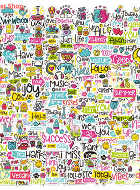 113 Sweet Letter stickers Colorful English letter motivation