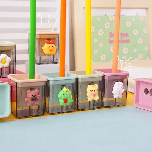 Mini Pencil Sharpener Small Cute Cartoon Two Hole Sharpener