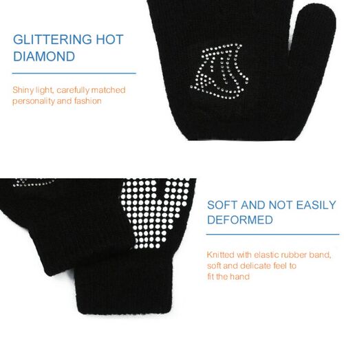 1 Pair Children Gloves Non-slip Rubber Winter Warm Sretch Gl