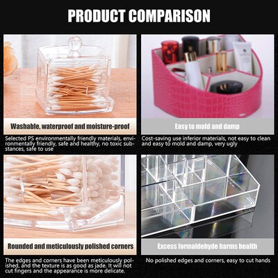 Makeup Cotton Pad Organizer Storage Box Bathroom Jar Cotton