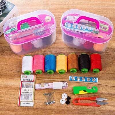 Home Portable Sewing Kit Set Practical Thimble Cross Stitch