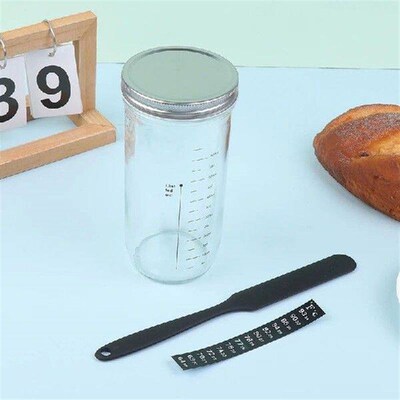600ML Sourdough Starter Jar Kit Clear Glass Sourdough