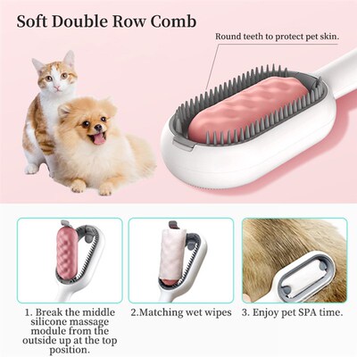 Double Sided Hair Removal Brushes for Cat Dog Pet Grooming C