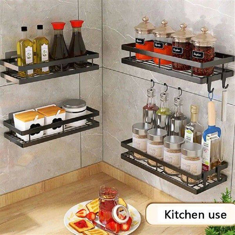 Wall-mounted Bathroom Storage Rack Punch Free Space Saving