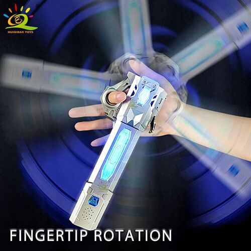 Retractable Lightsaber Finger Rotating Laser Sword Flash Lum