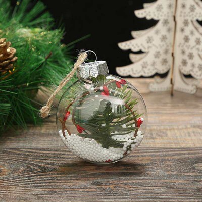 New PET Transparent Flat Ball Interior Christmas Ball Christ