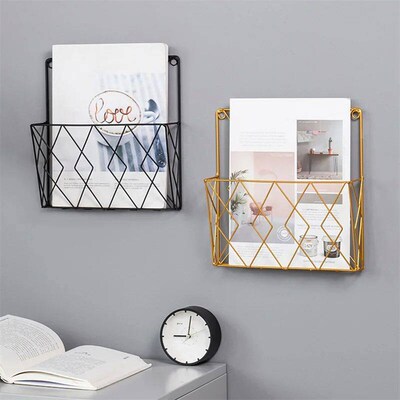 1Pc Modern Wall Mounted Magazines Newspaper Storage Rack Hom