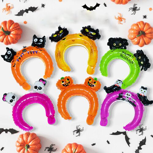 12PCS/PA   Halloween themed hair hoop aluminum film balloon