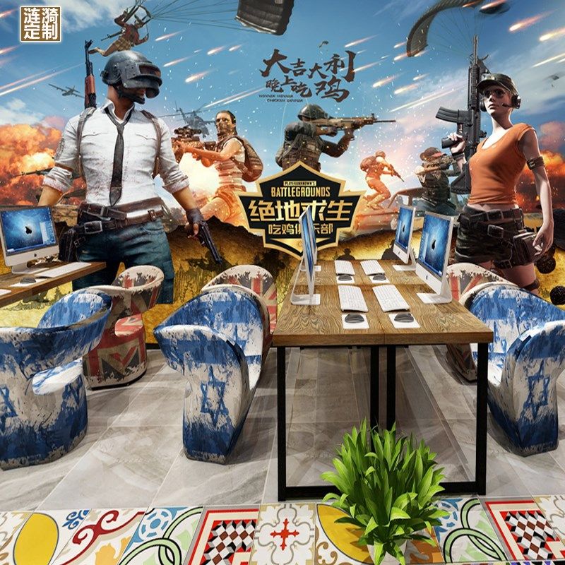 网吧壁纸电竞ktv酒店墙纸英雄联盟壁画麻将馆国潮背景墙来图定制,家装主材,定制壁画,淘宝优惠券,粉丝福利购,淘宝优惠卷