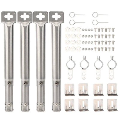 4PCS/set Universal BBQ Grill Pipe Adjustable Stainless Steel