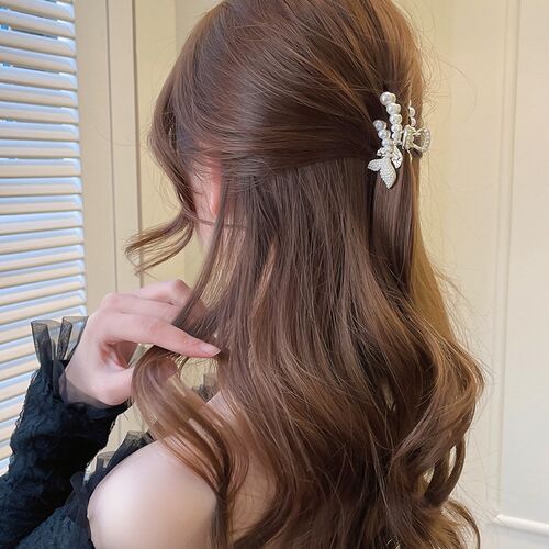 Pearl Fish Tail Clip Small Size HighClass Stylish BackHalf U