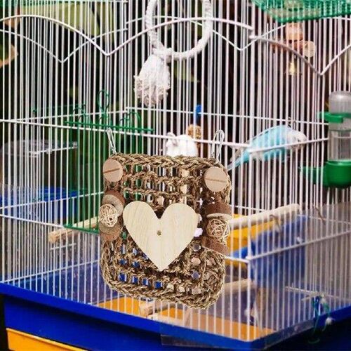 Parrot Toys Woven Seagrass Birds Foraging Wall Toy Rabbit