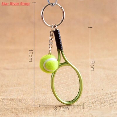 Cute Sport Mini Tennis Racket Pendant Keychain Keyring Key C