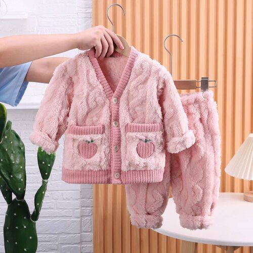 New Winter Sleepwear Baby Girls Clothes Children Warm Long S