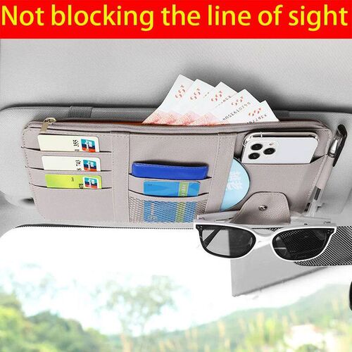 Car Sun Visor Organizer Multi-Pocket Auto Interior Accessori
