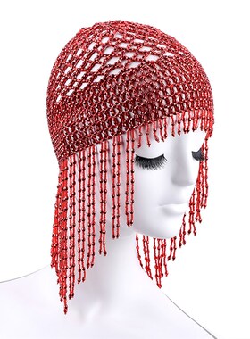 Girls Women Exotic Cleopatra Beaded Belly Dance Head Cap Hat