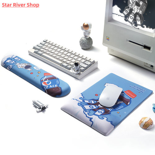 Keyboard Wrist Rest Pad Support Mousepad Blue Color Astronau