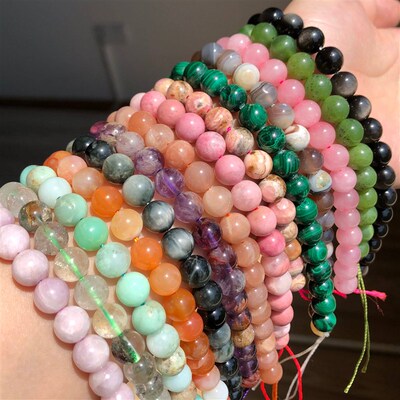 AAA Natural Malachite Round Loose Stone Beads Fit DIY Bracel