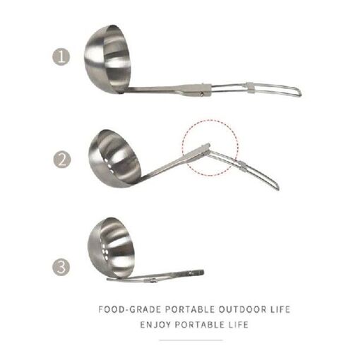11UE (304) Stainless Steel Soup Ladle/Colander Foldable
