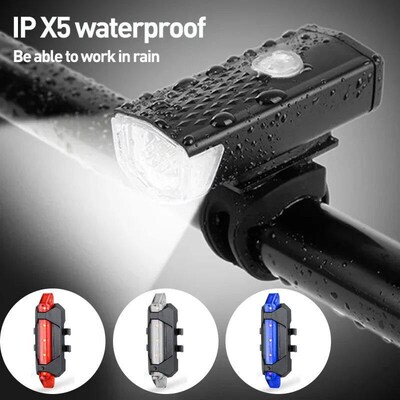 Rechargeable Bike Front Bicycle Lights Lamp Front Back Rear