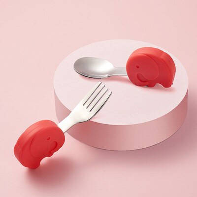 Baby Learning Eating Training Spoon Infant Toddler Cutlery S