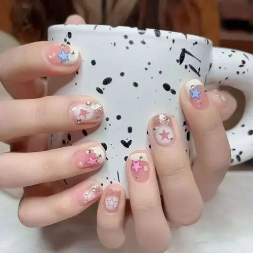 s Nails helloKitty Fresh Cute Korean Fake Nail Tips Girl Wea