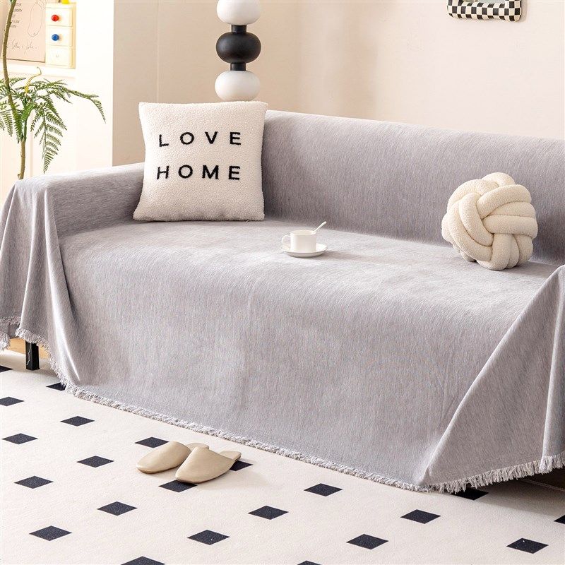 202新款雪尼尔全盖沙发巾防猫抓纯色一片式沙发毯子四季款沙发,居家布艺,沙发垫,淘宝优惠券,粉丝福利购,淘宝优惠卷