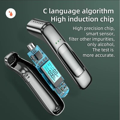 Portable Breathalyzer Professional Breath Alcohol Tester LCD