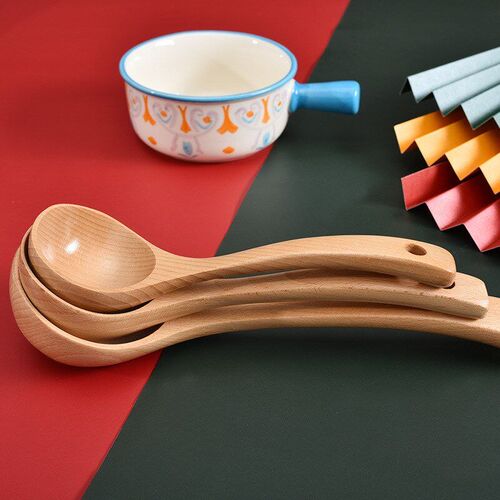Large Beechwood Soup Spoon Creative Long Handle Wooden Spoon