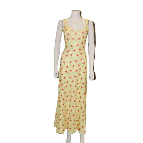 French Womens Floral Long Skirt Suspender Soft mforle Sexy