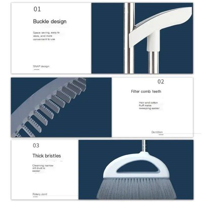 3pcs Set Broom Dustpan Set Combination Household Floor Clean
