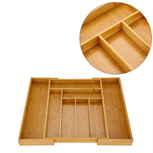 Bamboo Expandable Cutlery Drawer Organizer - Kitchen