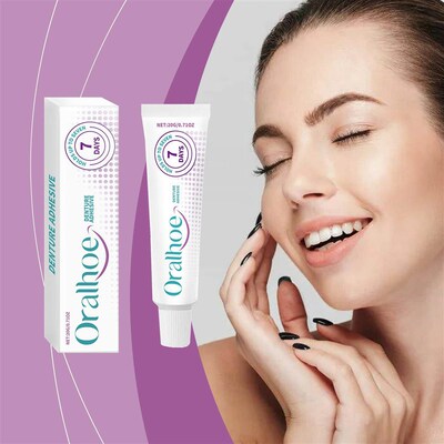 ORALHOE Denture Adhesive Securely holds dentures in place wi