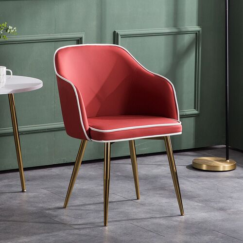 Nordic Dining Chair Customized Wrought Iron Leather Chair