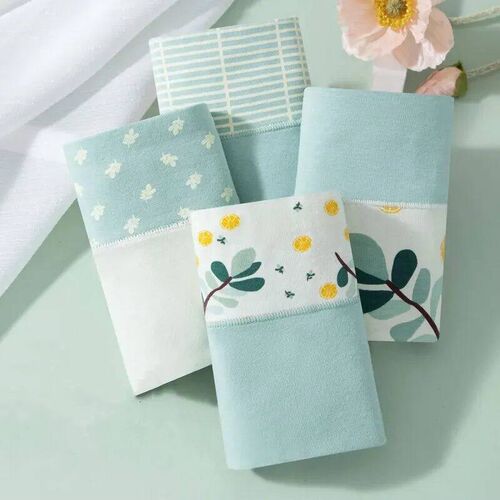 Plus Size 4Pcs High Waist Underwear Womens Cotton Panties B